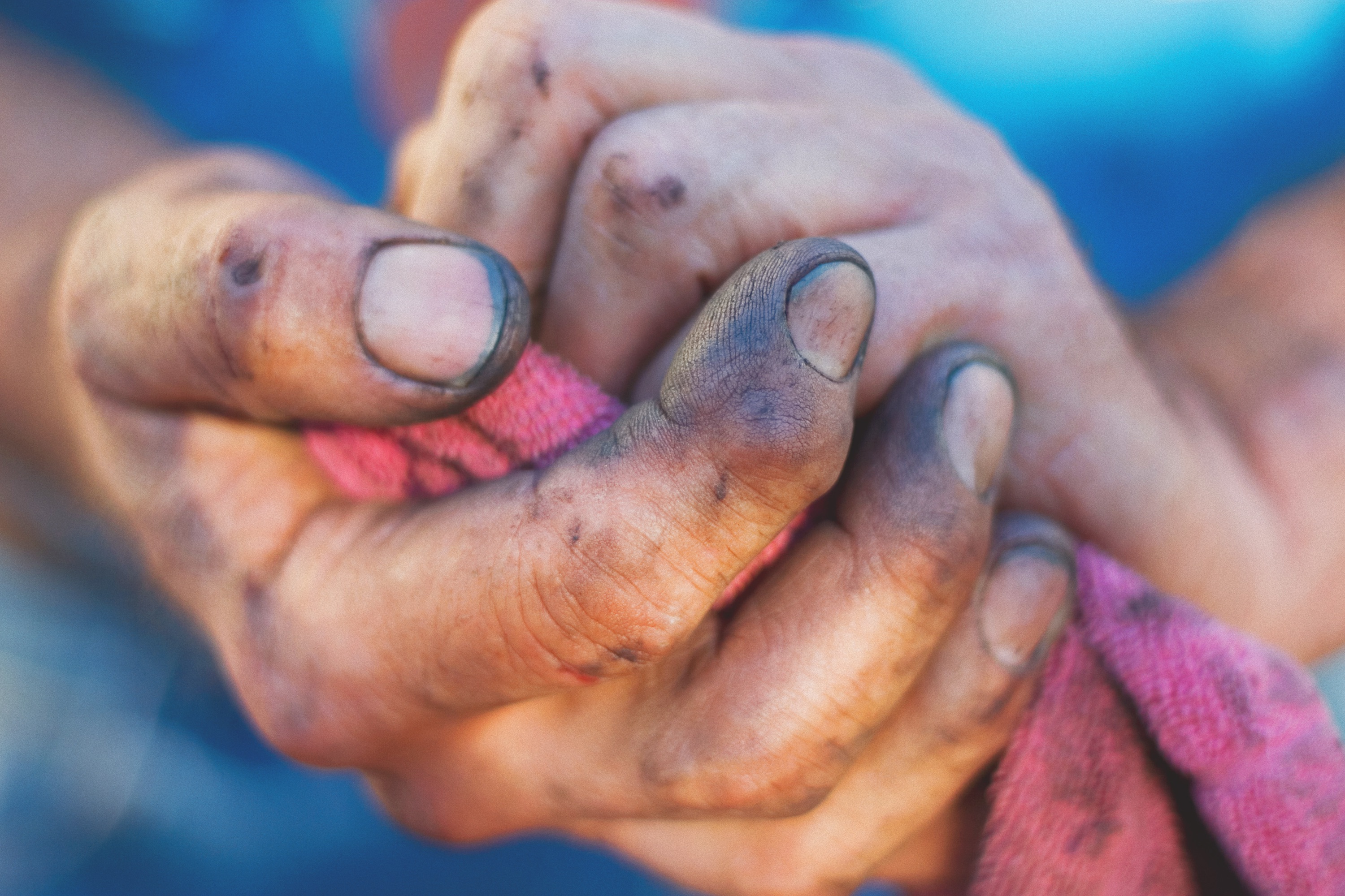 Dirty hands of a mechanic